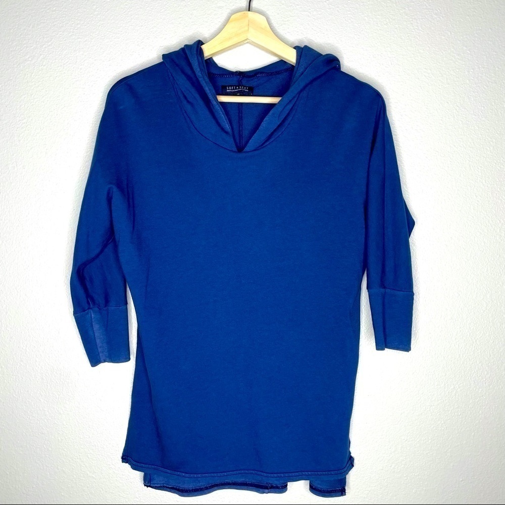 American Eagle Navy Blue Hoodie 3/4 Sleeve XXS